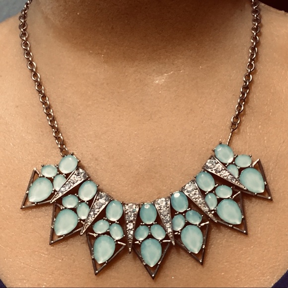 Jewelry - Lt green and rhinestones necklace